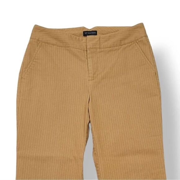 Vintage Y2K Dockers Stretch Pinstriped Twill Khaki Crop Pants in Tan Size 6 - Picture 3 of 7